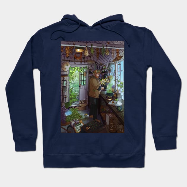 Modern Male Witch Greenhouse Hoodie by Brenna-Ivy Art